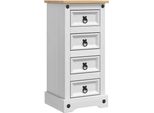 Syfax™ Comodino Con Cassetto Bianco 35 X 32,5 X 74 Cm Pino Massello