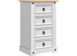 Syfax™ Comodino Con Cassetto Bianco 53 X 39 X 84 Cm Pino Massello