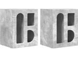 Syfax™ Comodino 2 Pcs Grigio Cemento 40 X 35 X 50 Cm Legno Multistrato