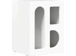 Syfax™ Comodino Bianco Lucido 40 X 35 X 50 Cm Legno Multistrato