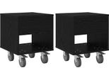 Syfax™ Comodino 2 Pcs Rovere Nero 40,5 X 40 X 48 Cm Legno Multistrato