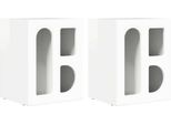 Syfax™ Comodino 2 Pcs Bianco Lucido 40 X 35 X 50 Cm Legno Multistrato