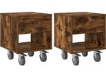 Syfax™ Comodino 2 Pcs Rovere Fumé 40,5 X 40 X 48 Cm Legno Multistrato