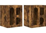 Syfax™ Comodino 2 Pcs Rovere Fumé 40 X 35 X 50 Cm Legno Multistrato