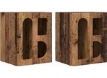 Syfax™ Comodino 2 Pcs Legno Vecchio 40 X 35 X 50 Cm Legno Multistrato