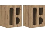 Syfax™ Comodino 2 Pcs Rovere Artigianale 40 X 35 X 50 Cm