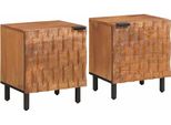 Syfax™ Armadio Da Notte 2 Pcs Marrone 40 X 33 X 46 Cm