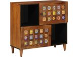 Syfax™ Credenza Con Porta Noce 80 X 33 X 75 Cm Legno Di Mango Massello