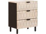 Syfax™ Armadio Da Notte Bianco 50 X 33 X 62 Cm Legno Di Mango Massello