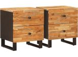 Syfax™ Armadio Da Notte Con Cassetto 2 Pcs Marrone 40 X 33 X 46 Cm