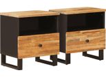 Syfax™ Mobiletto Da Letto Con Cassetto 2 Pcs Marrone 40 X 33 X 46 Cm
