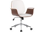 Sedia Girevole Ergonomica - Sedia Da Ufficio - Similcuoio, Facile Da Pulire, Posizione Di Seduta Confortevole | Colore: Noce/Bianco