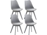 Set Di 4 Sedie Da Pranzo - Sedie Da Cucina - Comode E Facili Da Pulire | Colore: Grigio/Grigio | Materiale: Plastica