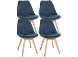 Set Di 4 Sedie Da Pranzo - Sedie Da Cucina - Comode E Facili Da Pulire | Colore: Blu Scuro | Materiale: Corda