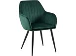 Sedia Da Pranzo Verde - Sedia In Velluto - Comfort Ergonomico Ed Eleganza Moderna