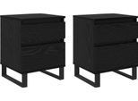 Syfax™ Armadio Da Notte Con Cassetto 2 Pcs Rovere Nero 40 X 35 X 50 Cm