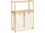 5 Five Simply Smart - Regal "Tidy Box"" Mit 2 WäSchesäCken Aus Braunem Bambus 72X33Cm"