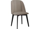 Sedia Da Pranzo Imbottita Afton 3 - Nero / Beige