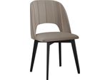 Afton 8 Sedie Da Tavolo Da Pranzo - Nero / Beige