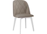 Sedia Da Pranzo Imbottita Afton 6 - Bianco / Beige