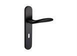Maniglia Per Porta Lavuzo Benevento Nera Con Piastra Arrotondata SL72 - Pro Set