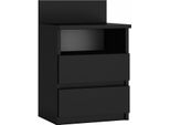 Comodino "Milwa"" Per La Camera Da Letto Con 2 Cassetti, Ripiano, In Nero, 40 X 32 X 59 Cm"