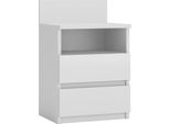 Comodino "Milwa"" Per La Camera Da Letto Con 2 Cassetti, Ripiano, In Bianco , 40 X 32 X 59 Cm"