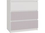 Cassettiera "Mirabell Iii"" Per Camera Da Letto O Corridoio Con 3 Cassetti In Bianco - Rosa, 70 X 40 X 75 Cm"