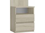 Comodino "Milwa"" Per La Camera Da Letto Con 2 Cassetti, Ripiano, In Rovere Sonoma, 40 X 32 X 59 Cm"