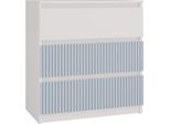 Cassettiera "Mirabell Iii"" Per Camera Da Letto O Corridoio Con 3 Cassetti In Bianco - Blu, 70 X 40 X 75 Cm"
