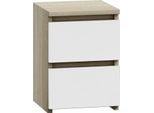Comodino Per Camera Da Letto "Milwa Ii"" Con 2 Cassetti In Rovere Sonoma - Bianco , 30 X 30 X 40 Cm"