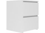 Comodino "Milwa V"" Per La Camera Da Letto Con Due Cassetti In Bianco, 40 X 32 X 59 Cm"