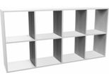 Scaffale "Melax"" Con Scomparti Quadrati Aperti, In Bianco, 147 X 30 X 75 Cm"
