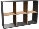 Scaffale "Melax"" Con Scomparti Quadrati Aperti, In Rovere Artisan - Antracite, 110 X 30 X 75 Cm"