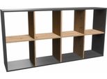 Scaffale "Melax"" Con Scomparti Quadrati Aperti, In Rovere Artisan - Antracite, 147 X 30 X 75 Cm"