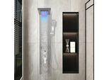 Jayseuw Pannello Doccia Per Bagno Sistema Doccia Idromassaggio Doccia A Pioggia Pannello Doccia Multifunzionale 5 Grandi Getti Massaggianti Colonna Doccia, Argento