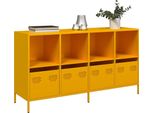 Maison Exclusive - Credenza Giallo Senape 135X39X73,5 Cm Acciaio Laminato A Freddo