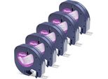 Label Orison Compatibile Dymo Letratag Ricarica 16951 16952 Nero Su Nastro Trasparente Ricarica LT-100H LT-100T Xr QX50 200B, Confezione 5