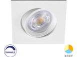 Faretto Da Incasso Angolare Led 7W Dimmerabile Orientabile 3In1 Cct Spot 650Lm Bianco Caldo - Bianco Freddo Faretto Da Incasso A Soffitto