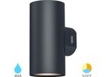 Applique Led Da Esterno Cilindro Rotondo 2X 9W IP65 3In1 Selezione Temperatura Colore Up&Down Lampada Da Esterno Applique Da Facciata Luce Esterna Nero