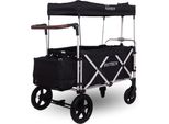 Carrello Manuale Fuxtec Pieghevole In Nero Con Tetto - Carrello Di Trasporto Pieghevole | Borsa Posteriore, Maniglia Di Spinta Comfort E Prolunga Interna | Cintura A 5 Punti | Carrello Manuale/Carrello Porta Scale - FX-CTL900 Schwarz