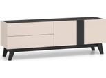 Mobiletto Tv Freshion 160X40X55Cm Nero Cashmere A 2 Ante
