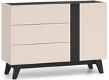 Cassettiera Freshion Nero Cashmere Larghezza Selezionabile,120Cm