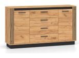 Cassettiera Urso Finitura Oro Artigianale Ghianda Nera Selezionabile,160Cm