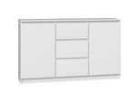 "Avelana Ii"" Cassettiera A Due Ante Con Tre Cassetti Per Camera Da Letto O Soggiorno Nel Colore Bianco, 120 X 40 X 75 Cm."