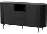 Credenza Zama Cassettiera 150X40X81Cm 2 Ante Colore Selezionabile, Nero