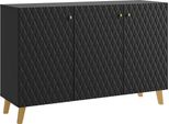 Cassettiera Phuket 120X39X76Cm Colore A 3 Ante Selezionabile, Motivo A Diamante Nero Grafite