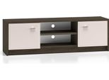 Base Tv Avante 160X40X50Cm Windmill Rovere Scuro Cashmere Lucido 2 Ante