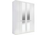 Armadio Newport Ad Ante Battenti Armadio 4 Ante 180X58X208Cm Specchio Bianco