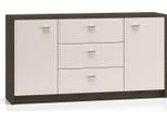 Cassettiera Avante Credenza Windmill Rovere Scuro Cashmere Lucido Larghezza Selezionabile,160Cm